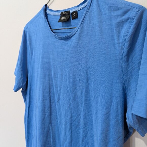 Hugo Boss Pima Cotton Azure Blue T-Shirt Luxury Normcore 28.5 Inches L - Picture 3 of 6